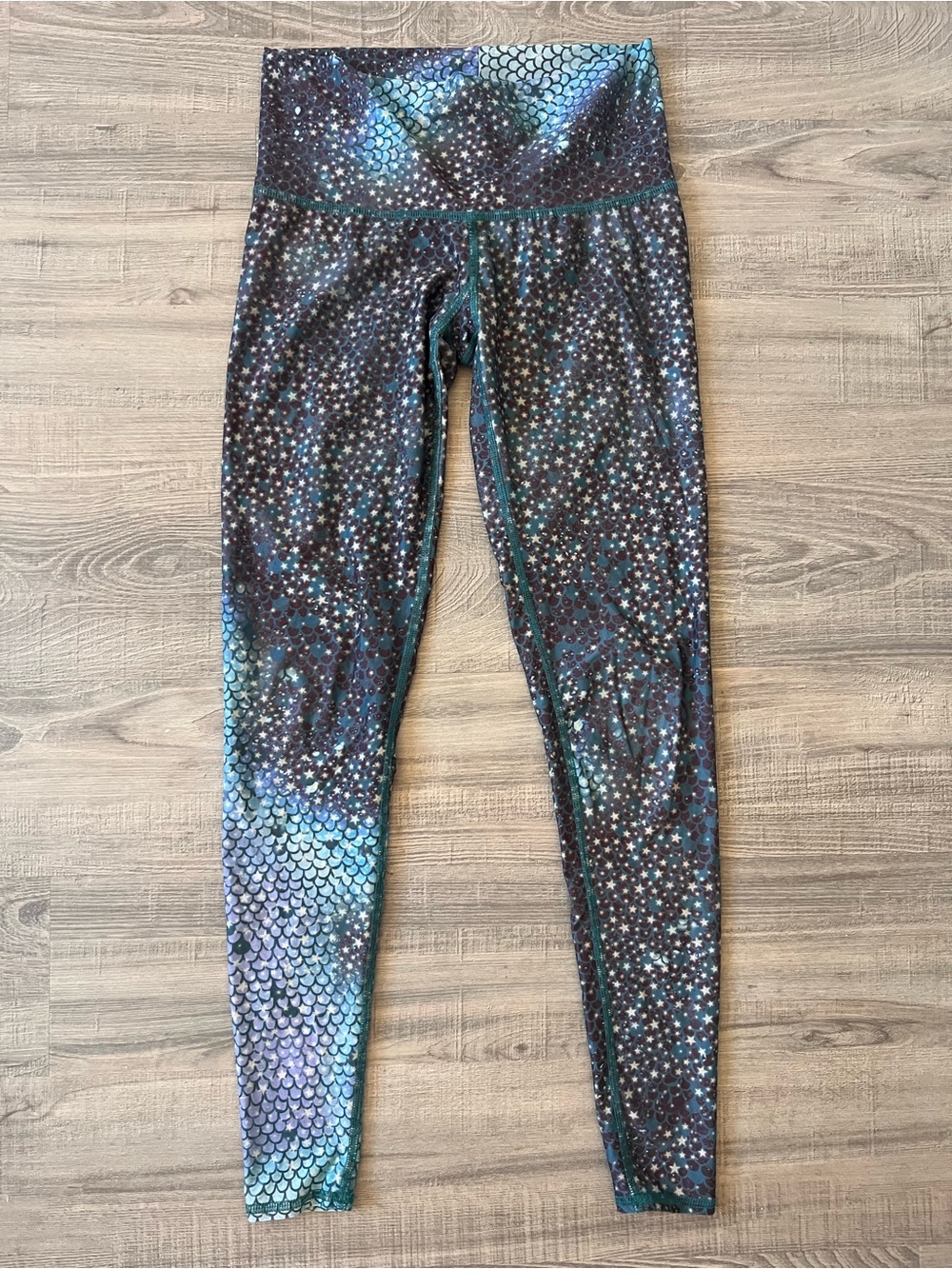 teeki Mermaid Scale Leggings in Teal & Purple